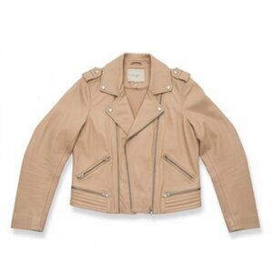 Maje Basalt Leather Moto Jacket